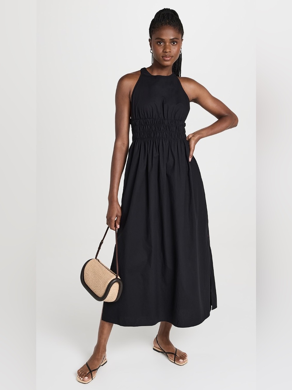 Like New - XiRENA “Tove” Black Halter Smocked Waist Maxi Dress (XL)